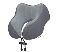 Yomisee Almohada de viaje para el cuello, almohada de espuma viscoelástica para viajes, aviones, para coches, trenes, hogar, oficinas (gris oscuro)