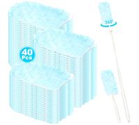 YOMKILU 42 Piezas Plumero Atrapapolvo Recambios Compatible con Swiffer Plumero Atrapapolvo, 360° Dust Magnet con 1 Mango Telescopico y 1 Mango Corto, Dust Magnet para Limpiar el Polvo, La Suciedad