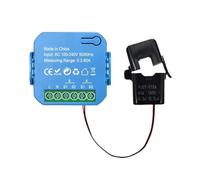 yomoe Medidor de Energía Inteligente Tuya WIFI Bidireccional con Pinza de Transformador, Monitor de Potencia de 80 A, Compatible con Alarma, 1 Canal, 1 CT