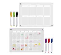 Yongany Calendario acrílico para pared, planificador semanal y mensual, pizarra magnética de acrílico de borrado en , para el hogar, apartamento, escuela, aula, planificación de comidas familiares