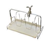 YONMLEDO Soporte Tazas Cafe Estante for tazas de acero inoxidable con 6 ranuras: organizador for portavasos de encimera de cocina, diseño moderno, fácil de limpiar(Bear)