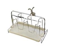 YONMLEDO Soporte Tazas Cafe Estante for tazas de acero inoxidable con 6 ranuras: organizador for portavasos de encimera de cocina, diseño moderno, fácil de limpiar(Sleeping)