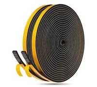 Yooyan Cinta de sellado de espuma autoadhesiva de alta densidad, 6 mm (ancho) x 3 mm (D) para puertas, sellador de aislamiento acústico, superpegajoso (2 rollos de 5 m de largo)