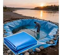 Yopappol Revestimiento Multiusos para Estanque De Peces De HDPE Azul, Lona Base Cortable Impermeable Y A Prueba De Fugas, Membrana De Estanque Anti-UV para Acuicultura, Piscinas para Niños (4x6m)