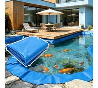 Yopappol Revestimiento para Estanque De HDPE Azul, Revestimiento para Estanque Duradero, Fácil De Cortar, Resistente A Perforaciones, Membrana Impermeable Multiusos para Estanques Koi(4x10m)
