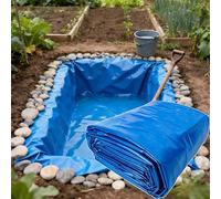 Yopappol Revestimiento para Estanque Impermeable Azul Antienvejecimiento, Piel De Estanque De HDPE De 9X15Pies, Película De Sellado De Membrana Resistente para Estanques De Riego(1x6m)