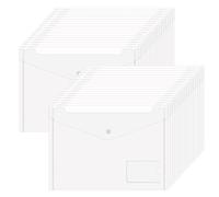 YOPEUC Lote de 36 Bolsillos Para Documentos Transparentes,Portadocumentos Plastico A4 con Botones,Folders Transparentes A4 para La Escuela y Material de Oficina,Carpeta con Transparente 32,5 x 23,5cm
