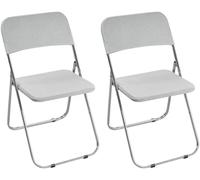 YOPOIY Juego de 6 fundas elásticas plegables para sillas, fundas antideslizantes de jacquard con correas, tela lavable y extraíble para fiestas, bodas, banquetes (gris claro, 2 piezas)