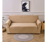 YOPOIY Terciopelo Funda Cubre Sofá, 1 2 3 4 Plazas Fundas para Sofá Universal Equipado Cubierta de Muebles con Parte Inferior Elástica para Sofá Sillón-Camello-3 plazas 190-230cm