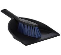 York Azur - Juego de escoba y recogedor de mano con borde de goma (21,5 cm), color azul