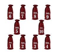 YOSADIER Juego de 10 Bolsas de Yute para Botellas de Vino Cordón para Eventos y Celebraciones Resistentes y Numeradas para a Ciegas