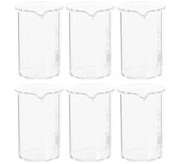 YOSADIER Juego de 6 Vasos Medidores de Vidrio para Laboratorio, Capacidad 10ml, Alta Resistencia al Calor y Medición Precisa, Adecuado para Proyectos de Laboratorio y Cocina