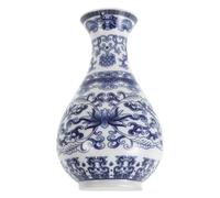 YOSADIER Macetero Colgante de Cerámica Vintage Estilo Chinoiserie Diseño de Jarrón Azul y Blanco para Decoración de Pasillos Estrechos y Entrada