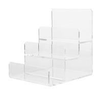 YOSADIER Soporte de Exhibición Acrílico Blanco Multi-Nivel Estable para Organización de Joyería y Gafas Diseño de Capas y Espacio de 3.5cm Adecuado para Mostradores y Vitrinas