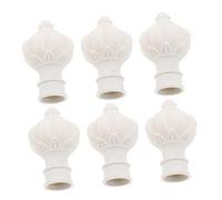 YOSADIER Tapones Decorativos y Fácil Instalación para Protección 6 Piezas de Plástico Blanco Diseño Vintage y Forma Redonda Perlada para Barra de Cortina en Dormitorio o Sala