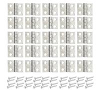 Yosawo 50 bisagras mini de latón bisagra pequeña bisagra vintage bisagras puerta gel para caja de madera caja de joyería gabinete DIY 8 x 10 mm (plata)