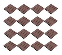 Yosoo Health Gear 16 Piezas de Baldosas Entrelazadas para Terraza de Patio, Suelos de Exterior, Compuesto de Madera y Plástico, 11,81 X 11,81 X 0,79 Pulgadas, Impermeable, Instalación Rápida para