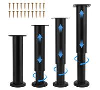 Yosoo Health Gear 4 Piezas Patas para Muebles Somier Regulables Patas de Muebles Metal de Soporte Ajustable Pies para Estantes de Cocina Silla de Mesa de sofá Gabinete de Escritorio (18-30cm)