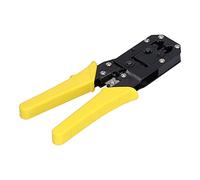 Yosoo Health Gear Alicates de Engarce Pelacables de Acero con Alto Contenido de Carbono con Puertos de Engarzado RJ 6P 8P Hoja Plana con Resorte que Ahorra Mano de Obra para Conectores de Cables de