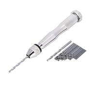 Yosoo Health Gear Brocas helicoidales manuales, Juego de Destornilladores HHS de Broca helicoidal Plateada de 0,3 mm a 3,6 mm con 25 Brocas helicoidales de Aguja Fina