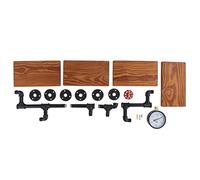 Yosoo Health Gear Estante Estante de Pared de Tubería Industrial con Acero Maleable y Pino del Sur Carbonizado Estantería de 4 Niveles Almacenamiento de Exhibición Retro de Gran Capacidad para