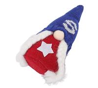 Yosoo Health Gear Gnomo Patriótico del 4 de Julio, Muñeca del Día de la Independencia sin Rostro Hecha a Mano con Alfabeto de Punto, Adorno de Mesa de Pie para sofá, Habitación, Estante, Fiesta, (S)