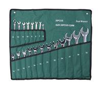 Yosoo Health Gear Juego de Llaves Cromadas Métricas 6-32mm, 20 Piezas | Llave Combinada, Acero Crv Alto Par, Bolsa de Lona para Almacenamiento, Juego de Herramientas Manuales para Reparación de