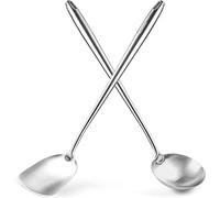 YOSUKATA Espátula y Cucharón para Wok 43 cm - Juego de Utensilios de Cocina Acero Inoxidable 304 - Paleta de Cocina - Cucharón Sopa - Pala Cocina - Herramientas de Wok y Accesorios de Cocina