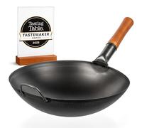 YOSUKATA Sartén Wok de 36 cm en Acero al Carbono - Fondo Redondo