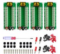 Youmile 4 piezas placa de distribución eléctrica 2x10, módulo con bloque terminal de barrera 20A AC/DC, 3 entradas, bornes banana rojo y negro, destornillador y separadores