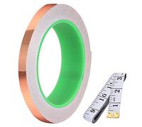 Youmile Cinta conductora de lámina de cobre de doble cara (5 mm/0,2 pulgadas x 30 m/98 pies) 0,05 mm de espesor para guitarra, reparaciones eléctricas, soldadura con cinta métrica de 1,5 m/16 pies