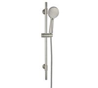 Young - Juego de ducha (66 cm, acero inoxidable, 3 funciones, manguera de ducha de 150 cm, apta para calentador de agua, conexión universal ½", color plateado mate