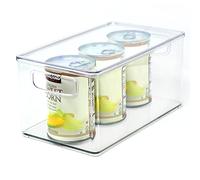Youngever 2 Paquetes 25CM x 15CM x 12.5CM Organizador Despensa con Tapas, Organizador Nevera, Organizador de Frigorífico, Organizador de Plástico Transparente