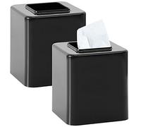Youngever 2 Paquetes Cajas de Pañuelos de Plástico, Caja de Servilletas (Black)