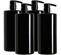 Youngever 4 Paquetes Botellas de Champú con Bomba 1000ml, Botellas Vacíasde Champú con Bomba, Botellas de Bomba de Plástico (Black)
