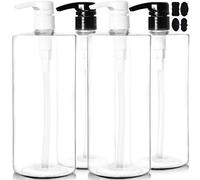 Youngever 4 Paquetes Botellas de Champú Con Bomba 1000ml, Botellas Vacíasde Champú Con Bomba, Botellas de Bomba de Plástico