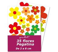 younikat Set Pegatinas Flores Coloridas Flower Power - kfz243