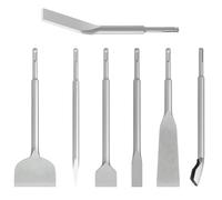 YOUNTHYE Juego de 7 cinceles SDS Plus, incluyendo azulejos, ranurado, raspado, plano, punta, escalado y cinceles en ángulo para martillos giratorios y de impacto