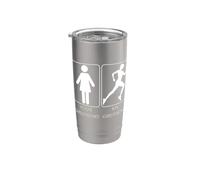 Your Girlfriend vs. My Girlfriend Funny Running Design Vaso térmico de acero inoxidable de doble pared