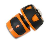 YourCasa 1x Conector de Manguera AQUASTOP - 3/4 Pulgadas (19 mm) con acoplamiento de manguera para jardín, conector de manguera, accesorio rápido (Naranja)