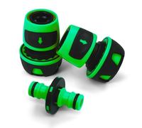 YourCasa Conector de manguera de 3/4 pulgadas (19 mm) acoplamiento de 2 mangueras de agua - Conector de manguera de jardín - Adaptador conector de manguera conector doble acoplamiento (verde)