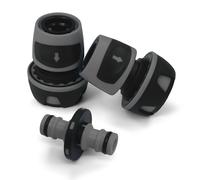 YourCasa Conector de manguera de 3/4 pulgadas (19 mm) acoplamiento de 2 mangueras de agua - Conector de manguera de jardín - Adaptador de conexión de manguera Conector Doble Acoplamiento (Antracita)