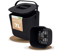 YourCasa Cubo Basura Orgánica 7L con Tapa Hermética Antiolores - Compostador Cocina con Cesta Extraíble, Cubo de Basura Pequeño sin BPA, Apto Lavavajillas