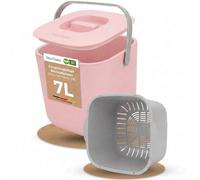 YourCasa® - Cubo compostador - 7 litros - para residuos orgánicos cotidianos en la cocina. Color rosa