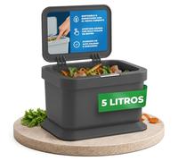 YourCasa cubo de basura orgánica para cocina, 5 L, tapa con mecanismo de botón, compostador para residuos orgánicos cotidianos, a prueba de olores