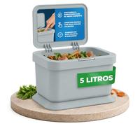 YourCasa cubo de basura orgánica para cocina, 5 L, tapa con mecanismo de botón, compostador para residuos orgánicos cotidianos, a prueba de olores