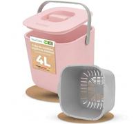 YourCasa Cubo de Basura Orgánica Pequeño 4L con Tapa Hermética y Colador Extraíble - Compostador de Cocina Antiolores, BPA Free, Apto Lavavajillas
