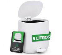 YourCasa Cubo de basura para baño [5L] - Diseño elegante - Cubo de baño pequeño - Cubo de basura con tapa y cierre suave - Cubo interior extraíble (blanco)