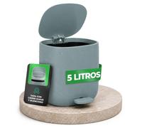 YourCasa Cubo de basura para baño [5L] - Diseño elegante - Cubo de baño pequeño - Cubo de basura de baño con tapa y cierre suave - Cubo interior extraíble (menta)