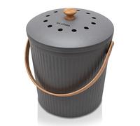 YourCasa® Cubo de compostaje, 6 L, para residuos orgánicos cotidianos en la cocina, resistente al olor y lavable, contenedor de basura orgánico sostenible con tapa y filtro + 80 bolsas de basura